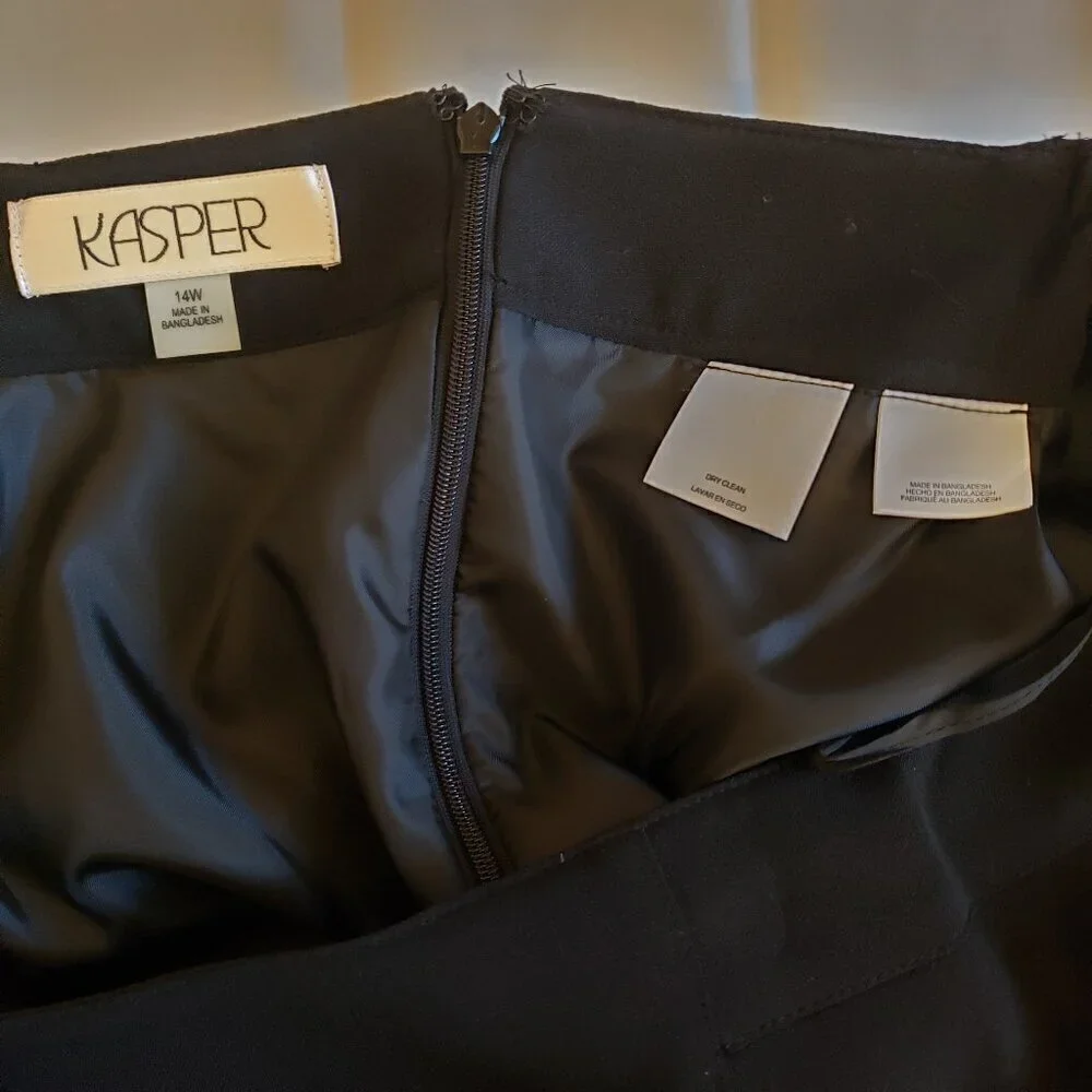 Kasper Womens Blue & Black Lightweight Organza Mixed Texture Jacket w/Skirt. 14W - Picture 8 of 16